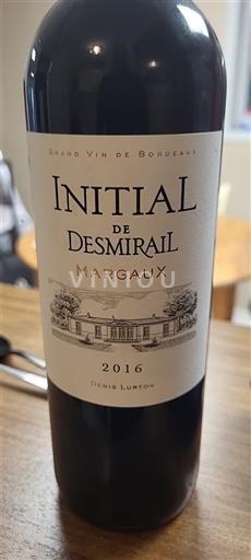 Bordeaux Margaux Château Smirail Initial de Desmirail 2016