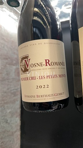 Burgundi Vosne-Romanée Premier Cru Domaine Berthaut-Gerbet Les Petits Monts 2022