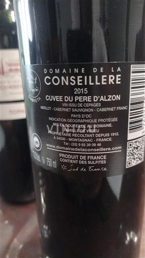 Languedoc och Roussillon Pays d'Oc Domaine La Conseillère du Père d'Alzon 2015