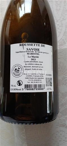 Savoie and Bugey Roussette de Savoie MARESTEL La Marétè 2023