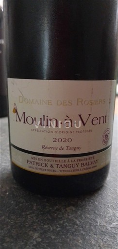Beaujolais Moulin-à-vent Domaine S Rosiers Réserve de Tanguy 2020