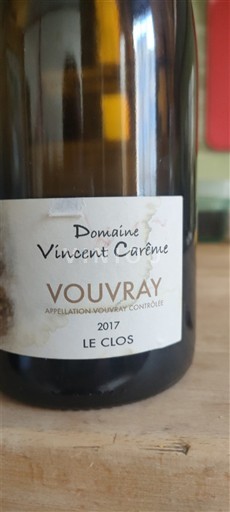 Valle della Loira Vouvray Domaine Vincent Carême Le Clos 2017