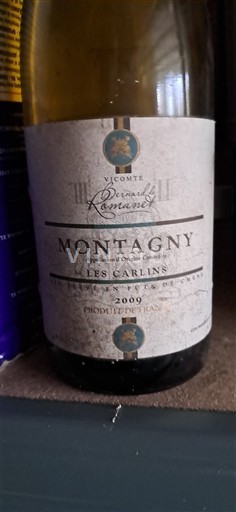 Bourgogne Montagny Vicomte Bernard de Romanet Les Carlins 2009
