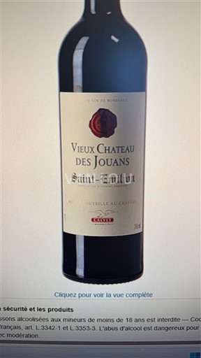 Bordeaux Saint-Émilion Château Vieux Chateau des Jouans 2016