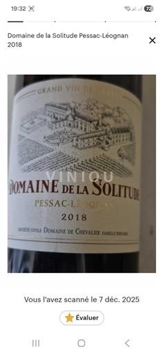 Bordeaux Pessac-Léognan Domaine La Solitude 2018