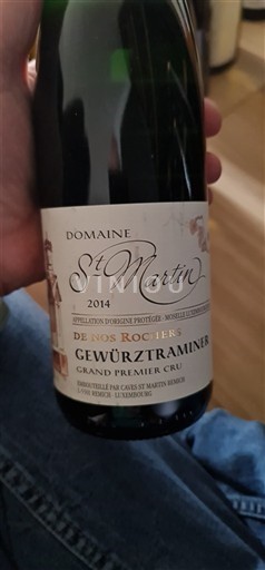 Lorena Mosela Grand Premier Cru Domaine St Martin De nos Rochers 2014