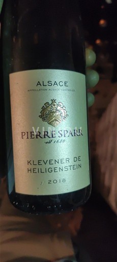 Alsace Klevener-de-heiligenstein Pierre Sparr 2018