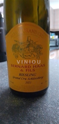 Alsace Riesling Grand Cru Domaine Bernard Haas & Fils Grand Cru Schlossberg 2021