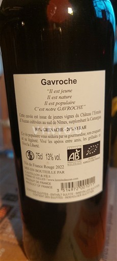 Languedoc y Rosellón País de Oc Château L'Ermitage Gavroche 2022