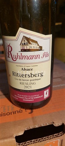 Alsace Ruhlmann Fils Rittersberg Cru de terroir granitique 2021