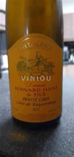 Alsasko Rulandské šedé Domaine Bernard Haas & Fils Côtes de Kaysersberg 2021