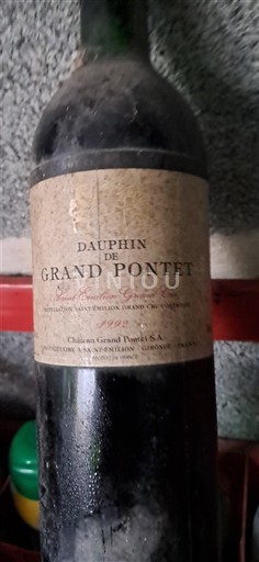 Bordeaux Saint-Émilion Grand Cru Château Grand Pontet Dauphin de Grand Pontet Icke årgångsbetecknad
