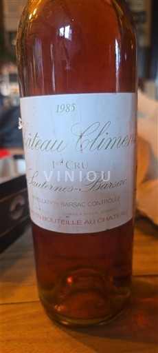 Burdeos Barsac Premier Cru Château Climens 1985
