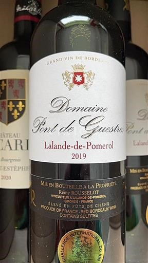 Bordéus Lalande-de-Pomerol Domaine Pont de Guestres 2019