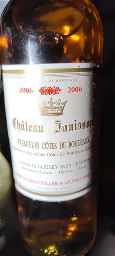Bordeaux Premières Côtes de Bordeaux Château Janisson 2006