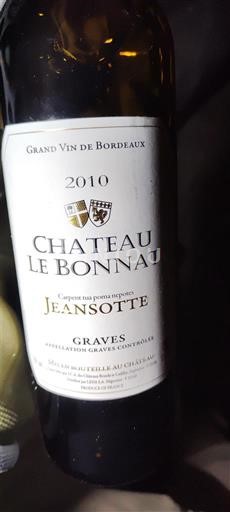 Bordeaux Graves Château Le Bonnat Jeansotte 2010
