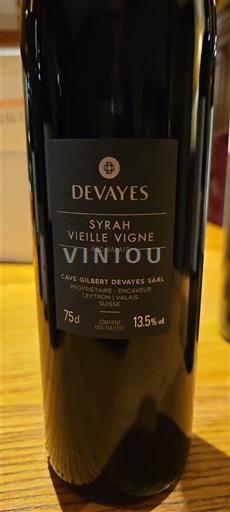 Wallis Nicht spezifiziert Devayes Syrah Vieille Vigne Ohne Jahrgang