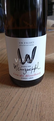 Elsass Domaine Weinzaepfel Lieu-dit Mittelbourg 2022