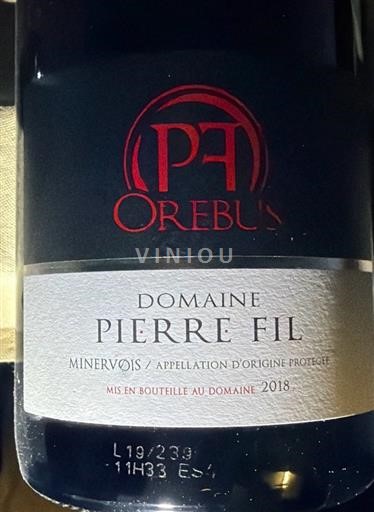 Langvedok Minervois Domaine Pierre Fil Orébus 2018
