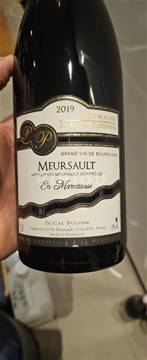 Borgogna Meursault Domaine Pascal Poulain En Marcausse 2019