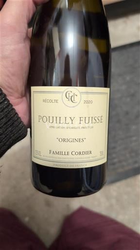 Burgundsko Pouilly-fuissé Famille Cordier Origines 2020