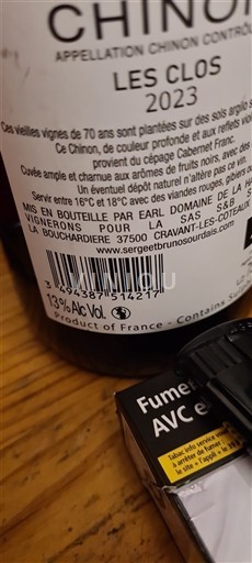 Valle della Loira Chinon Domaine La Bouchardière Les Clos 2023