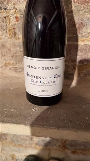 Burgundy Santenay Premier Cru Benoit Girardin Clos Rousseau 2020