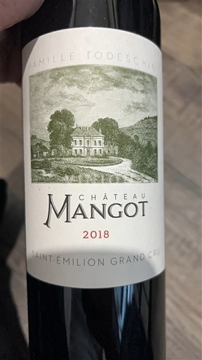 Bordeaux Saint-Émilion Grand Cru Grand Cru Château Mangot 2018