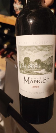 Burdeos Saint-Émilion Gran Cru Grand Cru Château Mangot 2018