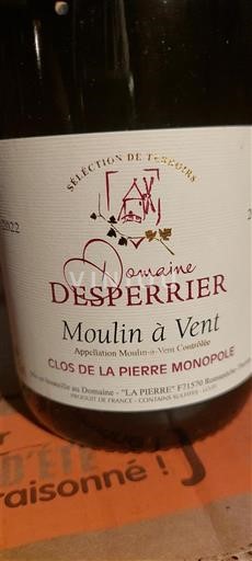 Beaujolais Moulin-à-vent Domaine Sperrier Clos de la Pierre Monopole Ikke årgangsbestemt