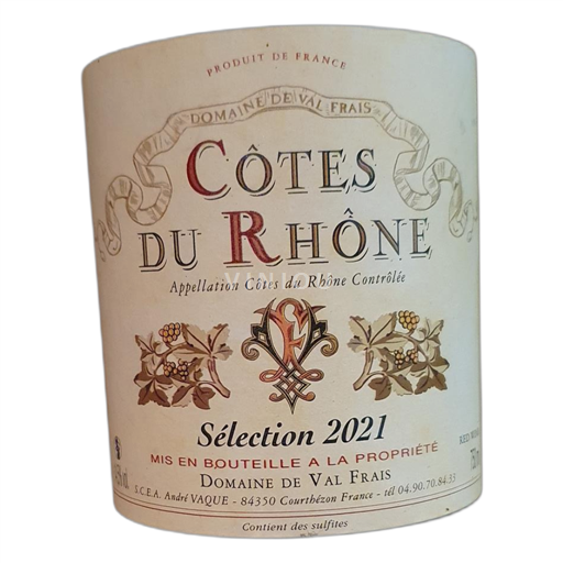 Thung lũng Rhône Côtes-du-rhône Domaine de Val Frais Sélection 2021