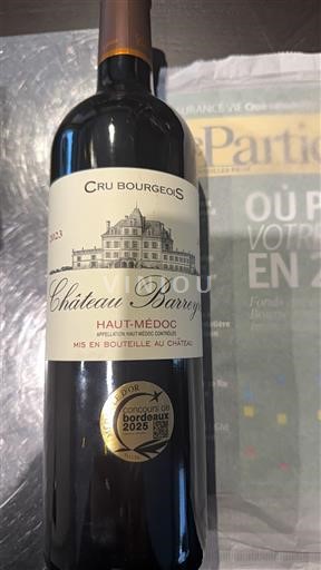 Bordeaux Haut-Médoc Cru Bourgeois Château Barreyres 2023