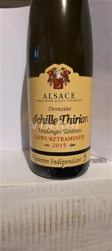 Alsacia Domaine Achille Thirion Vendanges Tardives Gewurztraminer 2015