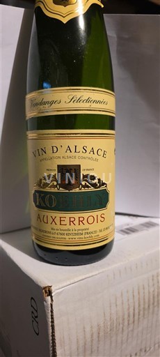 Alsace Auxerrois Koehly Vendanges Sélectionnées 2021