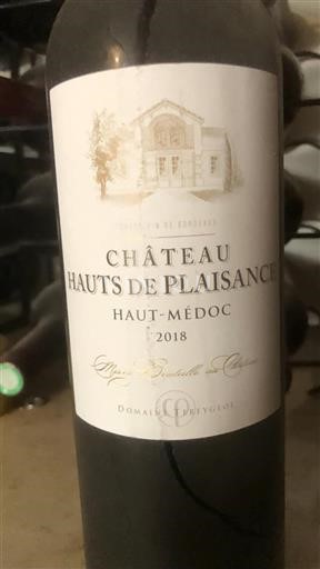 Bordeaux Haut-Médoc Château Hauts De Plaisance 2018