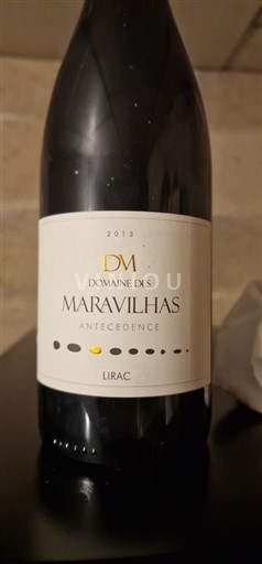 Rhônen laakso Lirac Domaine S Maravilhas Antécédence 2013