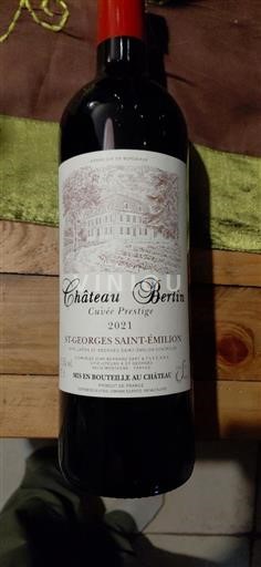 Бордо Сен-Жорж-Сен-Емільйон Château Bertin Prestige 2021