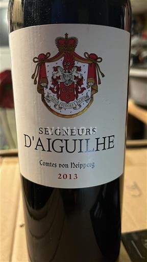 Bordoja Castillon-côtes-de-bordeaux Seigneurs d'Aiguilhe 2013