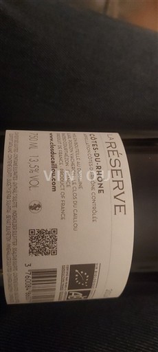 Vallée du Rhône Côtes-du-rhône Le Clos du Caillou Réserve 2024