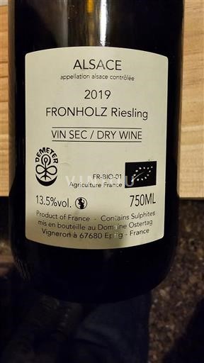 Alsace Domaine Ostertag Fronholz Riesling 2019