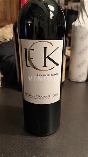 Bordeaux Pessac-Léognan Château Eck La Chapelle d'Eck 2018