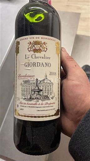 Bordeaux Giordano Le Chevalier 2008