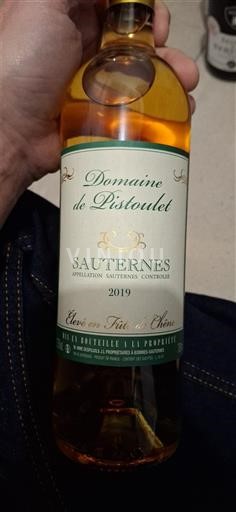 Bordeaux Sauternes Domaine Pistoulet 2019