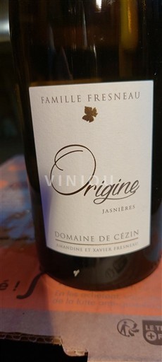 Vallée de la Loire Jasnières Domaine Cézin Origine Non Millésimé