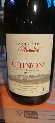 Vallée de la Loire Chinon Domaine Beaulieu Tradition 2021