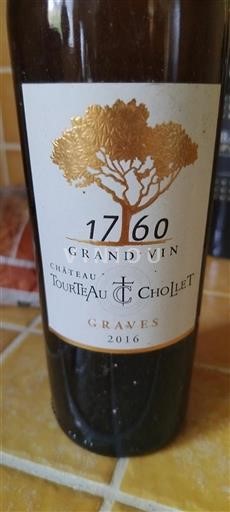 Bordeaux Graves Château Tourteau Chollet 1760 Grand Vin 2016