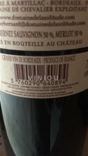 Bordeaux Pessac-Léognan Domaine La Solitude 2020