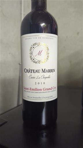 Bordeaux Saint-Émilion Grand Cru Château Marrin La Chapelle 2018