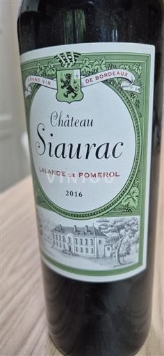 Bordéus Lalande-de-Pomerol Château Siaurac 2016