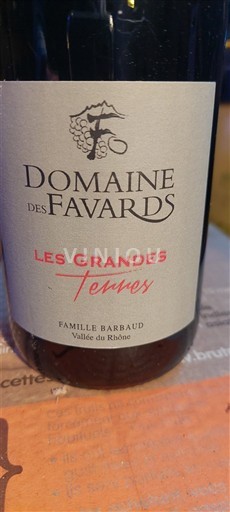 Rhônen laakso Côtes-du-rhône Domaine S Favards Les Grandes Terres Ei vuosikertaa